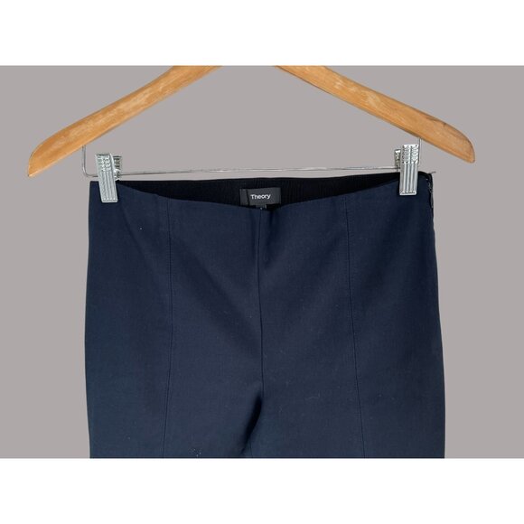 Theory Womens Blue Slim Ankle Pants Size 6 Side Zip Stretch Office Casual - Picture 2 of 8